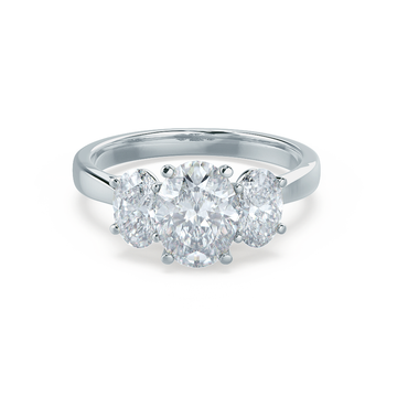 1.5 CT Oval Shaped Moissanite Three Stone Engagement Ring 3