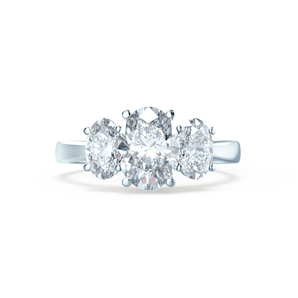 1.50 CT Oval Shaped Moissanite Three Stone Style Engagement Ring 4