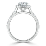 1.0 CT Pear Cut Halo Moissanite Engagement Ring With Pave Setting 4