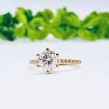 1.85 CT Round Cut Solitaire Pave Moissanite Engagement Ring 12