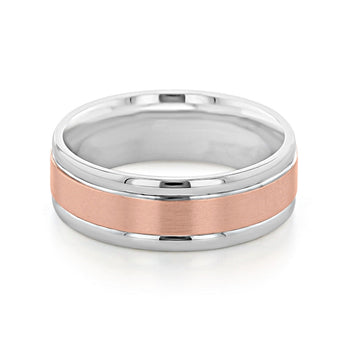 Two Tone Brushed Finish Men's Wedding band 2