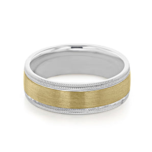 Classic Men's Wedding Band With Brushed Finish Metal 2
