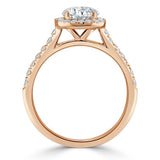 1.0 CT Pear Cut Halo Moissanite Engagement Ring With Pave Setting 8