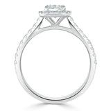 1.0 CT Radiant Cut Halo Pave Setting Moissanite Engagement Ring 4