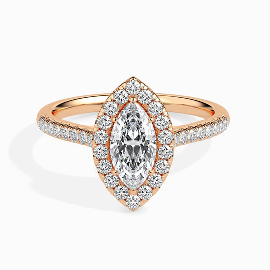 1 CT Marquise Halo CVD F/VS Diamond Engagement Ring 8
