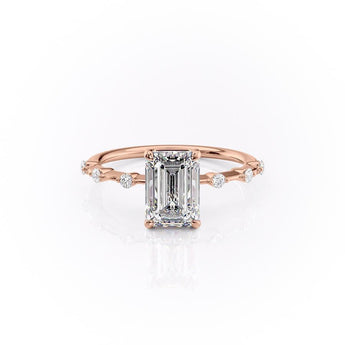 2.10 CT Emerald Cut Solitaire Dainty Style Moissanite Engagement Ring 12