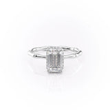 2.10 CT Emerald Cut Solitaire Hidden Halo Setting Moissanite Engagement Ring 10