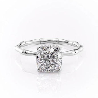 2.15 CT Cushion Cut Solitaire Style Moissanite Engagement Ring 10