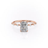 2.10 CT Radiant Solitaire Dainty Pave Set Moissanite Engagement Ring 12