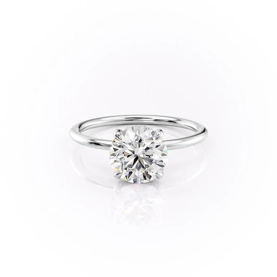 1.60 CT Round Cut Solitaire Hidden Halo Moissanite Engagement Ring 10