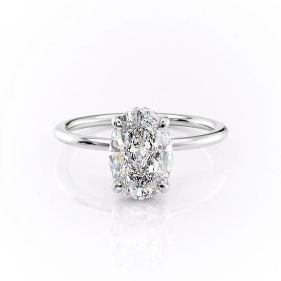 2.10 CT Oval Cut Solitaire Moissanite Engagement Ring 10