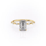 2.10 CT Emerald Cut Solitaire Dainty Style Moissanite Engagement Ring 11