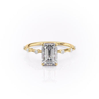 2.10 CT Emerald Cut Solitaire Dainty Style Moissanite Engagement Ring 11