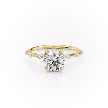 1.60 CT Round Solitaire Dainty Pave Set Moissanite Engagement Ring 11