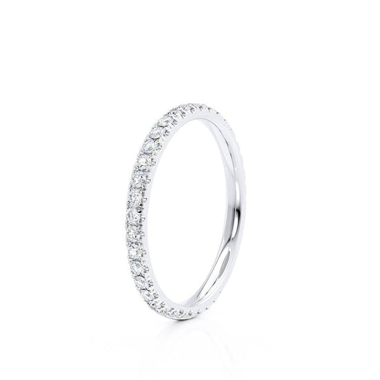 0.21 CT Round Shaped Moissanite Half Eternity Wedding Band 2