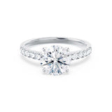 1.0 CT Round Shaped Moissanite Solitaire Pave Style Engagement Ring 5