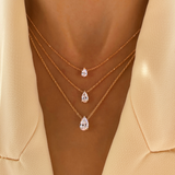 0.30 CT-1.0 CT Pear Solitaire CVD F/VS Diamond Necklace 8