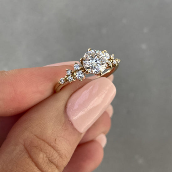 1.61 CT Round Cluster CVD G/VS1 Diamond Engagement Ring 17