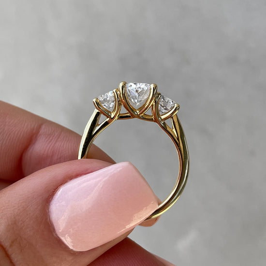 1.68 CT Oval Three Stone CVD F/VS2 Diamond Engagement Ring 18