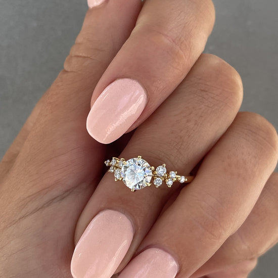 1.61 CT Round Cluster CVD G/VS1 Diamond Engagement Ring 15