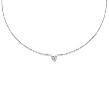 0.7 CT Heart Solitaire CVD F/VS Diamond Necklace 1