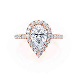 0.94 CT Pear Shaped Moissanite Halo Style Engagement Ring 3