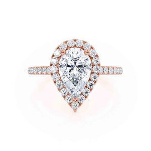 0.94 CT Pear Shaped Moissanite Halo Style Engagement Ring 3