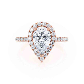 0.94 CT Pear Shaped Moissanite Halo Style Engagement Ring 3