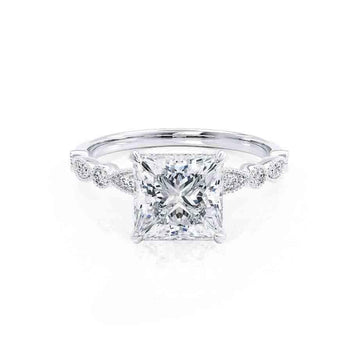 1.50 CT Princess Shaped Moissanite Solitaire Engagement Ring 1