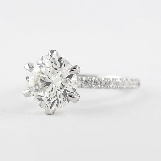 1.5 CT Round Cut Pave Setting Moissanite Engagement Ring 3