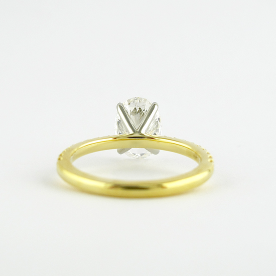 1.33 CT Oval Solitaire & Pave Setting Moissanite Engagement Ring 5