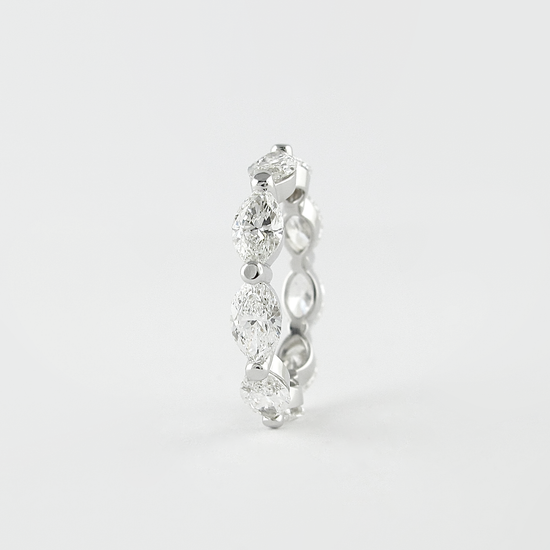 2.1 CT Marquise Bubble Prong Setting Moissanite Wedding Band 4