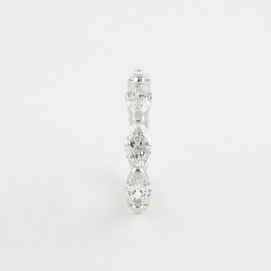 2.1 CT Marquise Bubble Prong Setting Moissanite Wedding Band 3