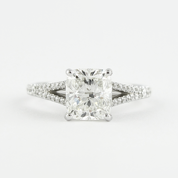 1.20 CT Cushion Solitaire & Split Shank Moissanite Engagement Ring 1