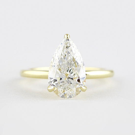 1.5 CT Pear Cut Solitaire Style Moissanite Engagement Ring 5