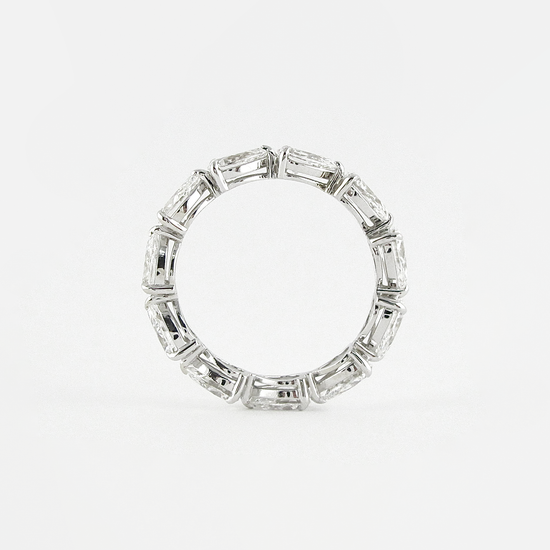 4.68 CT Pear Cut Full Eternity Moissanite Wedding Band 3