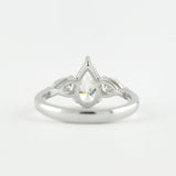 1.50 CT Pear Cut Three Stone Style Moissanite Engagement Ring 5