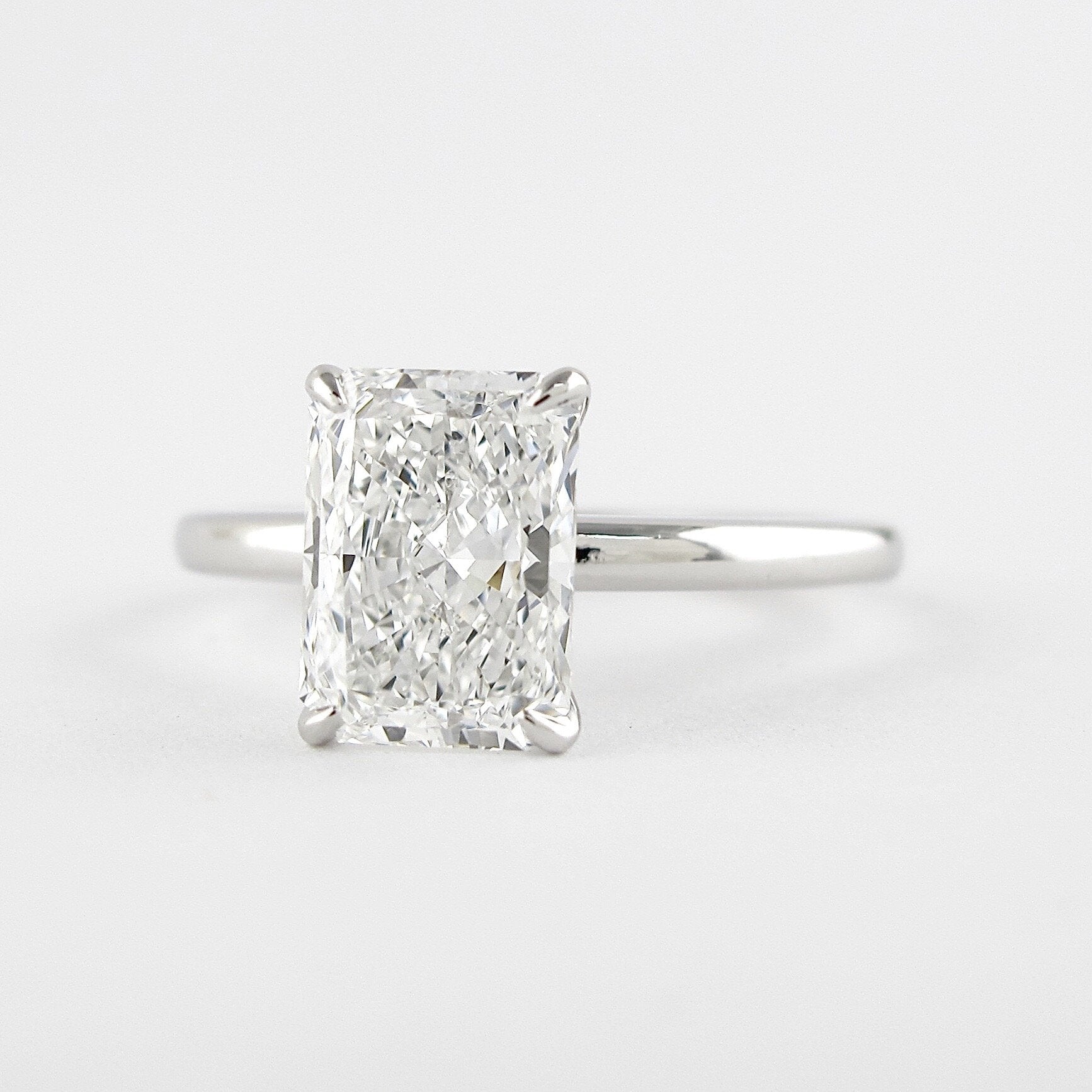 1.8 CT Radiant Cut Solitaire Style Moissanite Engagement Ring 1