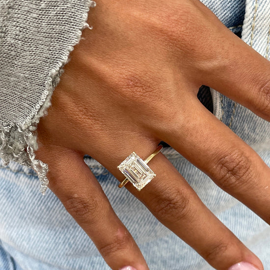 3.01 CT Emerald Solitaire CVD E/VS Diamond Engagement Ring 5