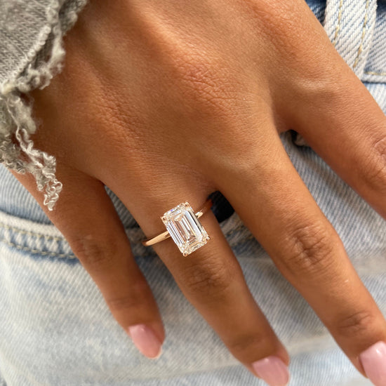 2.58 CT Emerald Solitaire CVD G/VS Diamond Engagement Ring 5