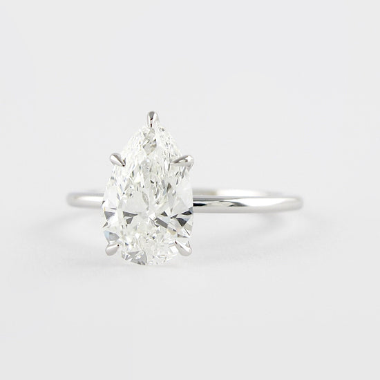 1.5 CT Pear Cut Solitaire Style Moissanite Engagement Ring 5
