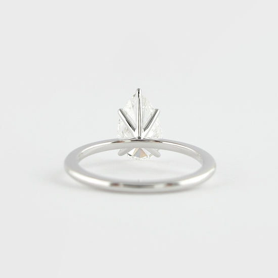 1.5 CT Pear Cut Solitaire Style Moissanite Engagement Ring 2