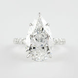 2.10 CT Pear Cut Hidden Halo & Pave Moissanite Engagement Ring 1