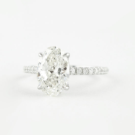 1.91 CT Oval Double Hidden Halo & Pave Moissanite Engagement Ring 2