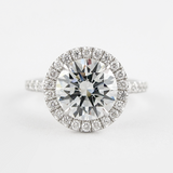 1.0 CT Round Cut Halo Style Moissanite Engagement Ring 1