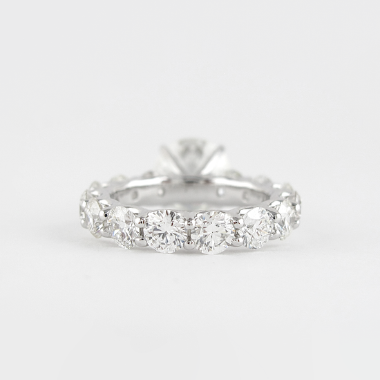 1.4 CT Round Cut Pave Setting Moissanite Engagement Ring 4