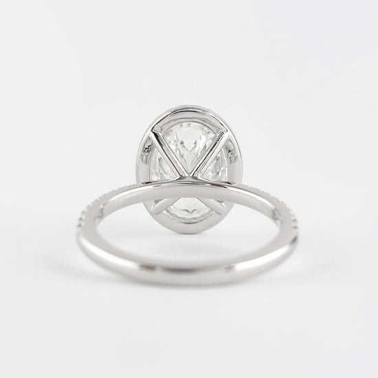 2.72 CT Oval Cut Halo Style Moissanite Engagement Ring 4