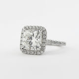 2.15 CT Cushion Cut Halo Style Moissanite Engagement Ring 3