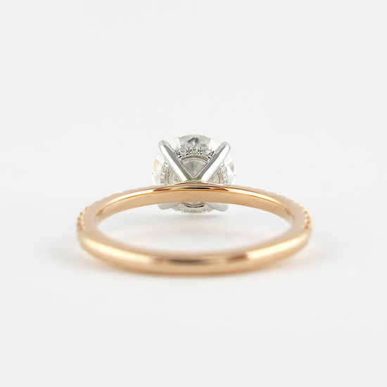 1.5 CT Round Hidden Halo & Pave Moissanite Engagement Ring 4