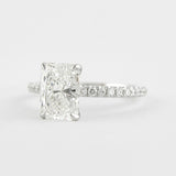 1.8 CT Radiant Solitaire & Pave Moissanite Engagement Ring 6